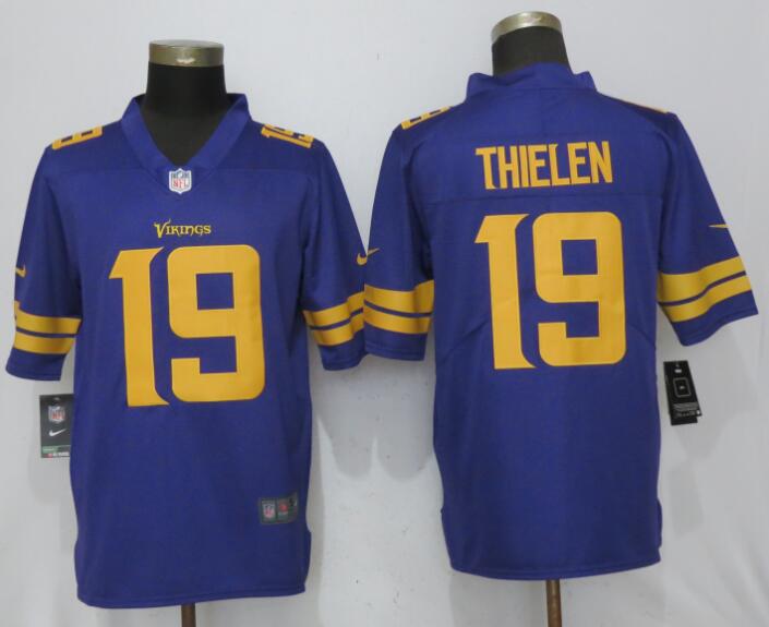 Men Minnesota Vikings #19 Thielen Navy Purple Color Rush Limited Nike NFL Jerseys